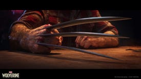 A screenshot of Insomniac's Wolverine game, showing a close-up of the title character's retractable claws