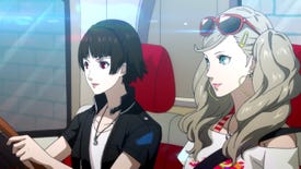 Ann and Makoto drive towards Sendai in Persona 5 Strikers.
