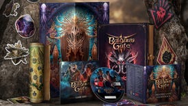 The contents of Baldur Gate 3's Deluxe Edition, including a game disc, map, stickers, fabric patchers and a soundtrack on CD
