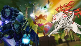Artwork for Darksiders II, Tunic and Okami layered on top on each other to create RPS' Best PC Games Like Zelda header image