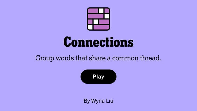 The splash screen for Connections, a word game on the NYT website.