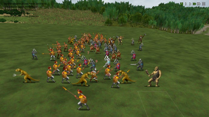 A close up of two small groups of soldiers fighting in Dominions 5
