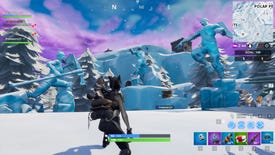 Fortnite dance locations - three ice sculptures, three dinosaurs, and four hotsprings