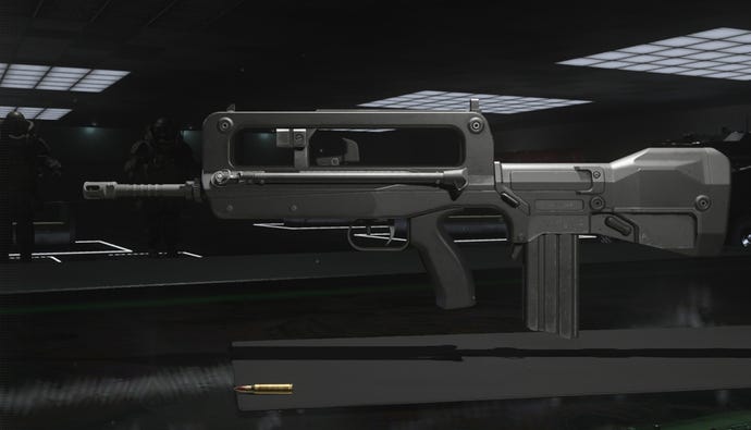 A close-up of the FR 5.56 from Modern Warfare 3.