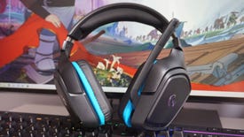 The Logitech G432 gaming headset rests on a keyboard.