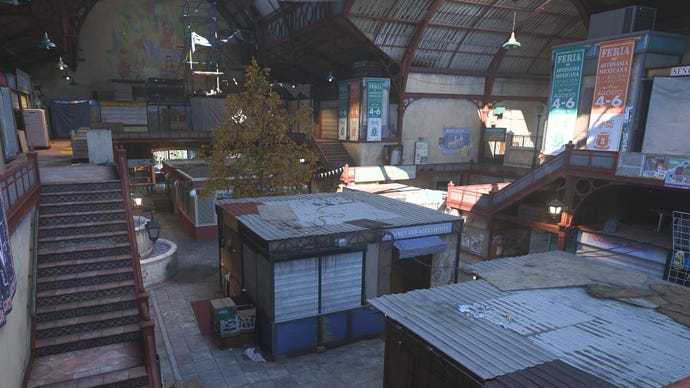 An establishing shot of the Modern Warfare 3 map Mercado.