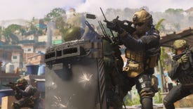Multiple Operators defend against gunfire using a riot shield in Modern Warfare 3.