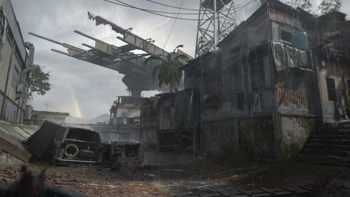 An establishing shot of the Modern Warfare 3 map Underpass.