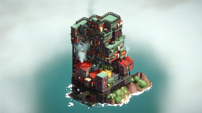 A highrise town on small island in Pile Up