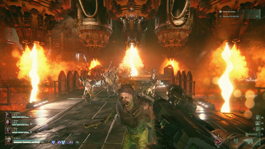 Grimdark ultraviolence in a Warhammer 40,000: Darktide screenshot.